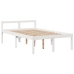 Cama con estantería sin colchón madera maciza blanca 135x190 cm