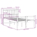 Cama con estantería sin colchón madera maciza blanca 135x190 cm
