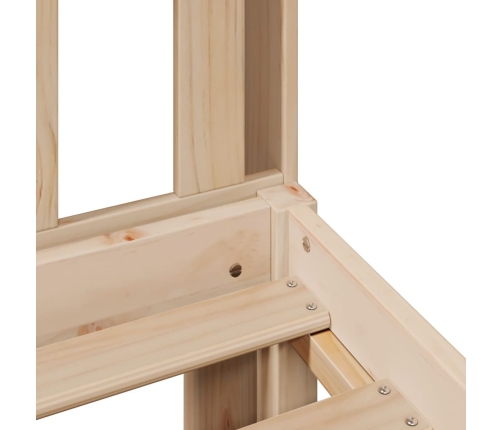 Cama con estantería sin colchón madera maciza de pino 100x200cm