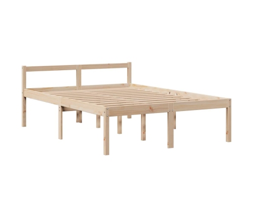 Cama con estantería sin colchón madera maciza de pino 140x200cm