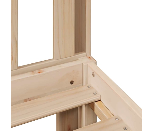 Cama con estantería sin colchón madera maciza de pino 140x200cm