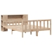 Cama con estantería sin colchón madera maciza de pino 120x190cm