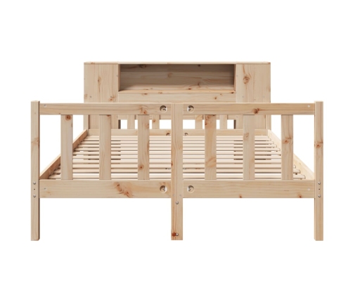 Cama con estantería sin colchón madera maciza de pino 120x190cm