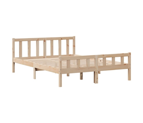 Cama con estantería sin colchón madera maciza de pino 135x190cm