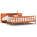 Cama con estantería sin colchón madera maciza marrón 180x200 cm