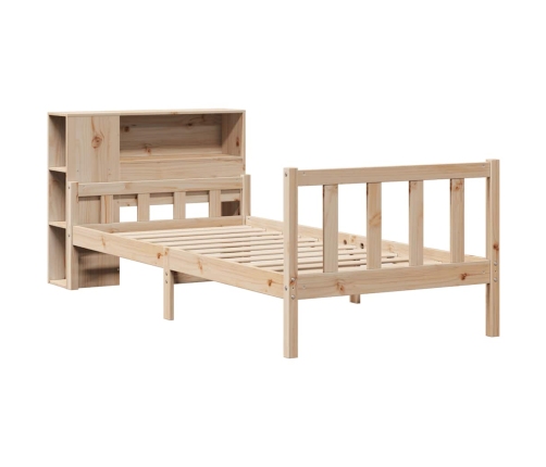 Cama con estantería sin colchón madera maciza de pino 90x190 cm