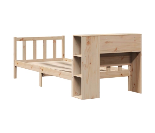 Cama con estantería sin colchón madera maciza de pino 90x190 cm