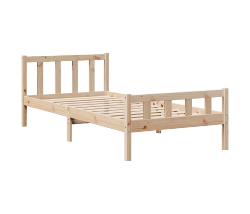 Cama con estantería sin colchón madera maciza de pino 90x190 cm
