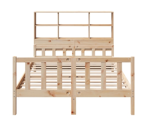 Cama con estantería sin colchón madera maciza de pino 120x190cm