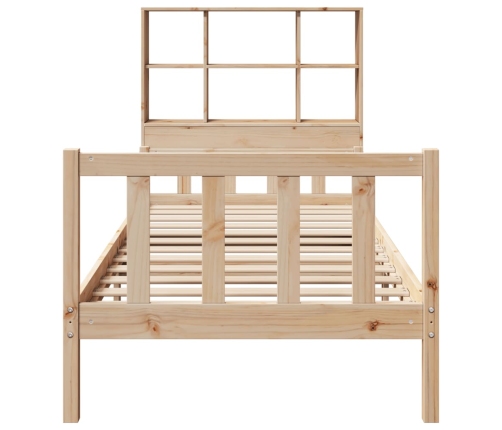 Cama con estantería sin colchón madera maciza de pino 100x200cm