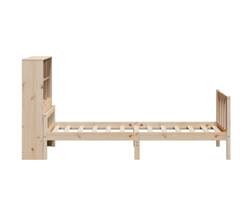 Cama con estantería sin colchón madera maciza de pino 100x200cm