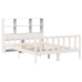 Cama con estantería sin colchón madera maciza blanca 150x200 cm