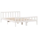 Cama con estantería sin colchón madera maciza blanca 150x200 cm