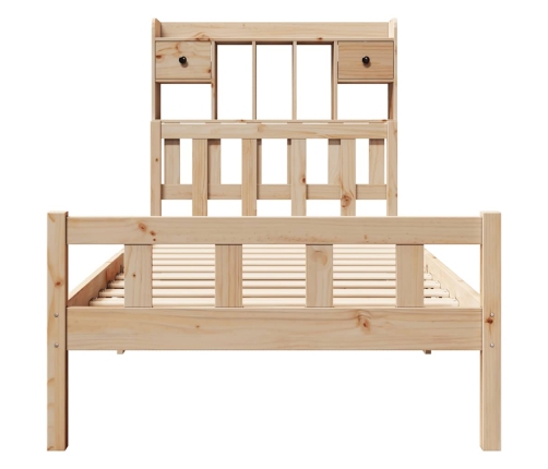 Cama con estantería sin colchón madera maciza de pino 90x190 cm