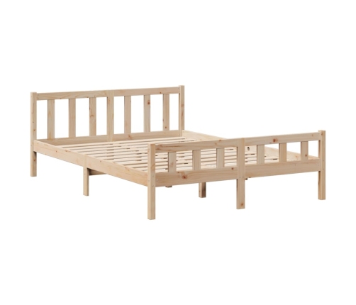 Cama con estantería sin colchón madera maciza de pino 150x200cm