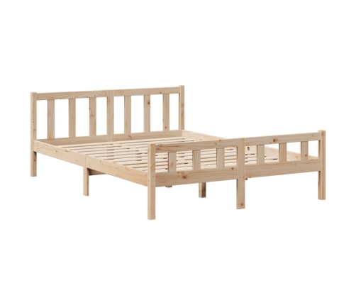 Cama con estantería sin colchón madera maciza de pino 160x200cm