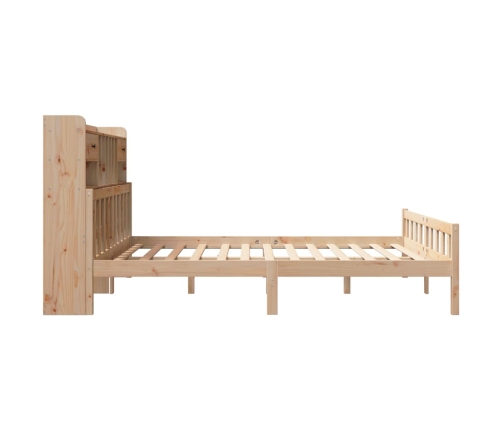 Cama con estantería sin colchón madera maciza de pino 180x200cm