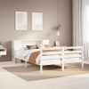 Cama con estantería sin colchón madera maciza blanca 135x190 cm