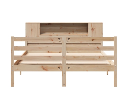 Cama con estantería sin colchón madera maciza de pino 150x200cm