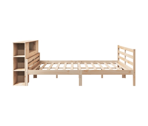 Cama con estantería sin colchón madera maciza de pino 200x200cm