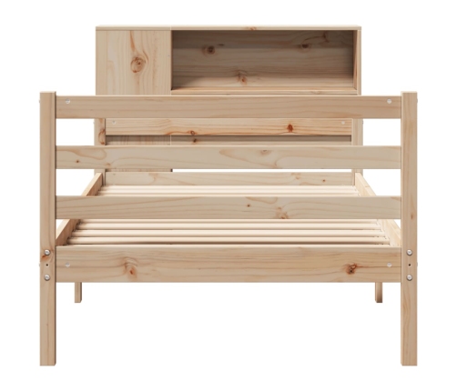 Cama con estantería sin colchón madera maciza de pino 75x190 cm