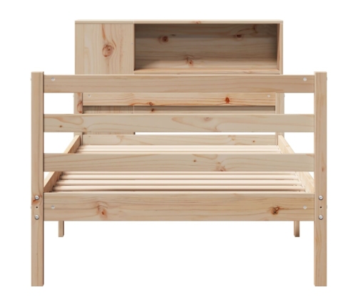 Cama con estantería sin colchón madera maciza de pino 90x200 cm