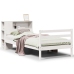Cama con estantería sin colchón madera maciza blanco 90x200 cm