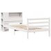 Cama con estantería sin colchón madera maciza blanco 90x200 cm