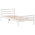 Cama con estantería sin colchón madera maciza blanco 90x200 cm