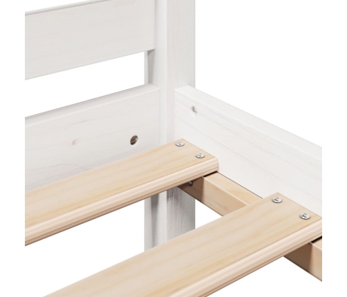 Cama con estantería sin colchón madera maciza blanco 90x200 cm