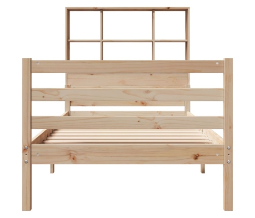 Cama con estantería sin colchón madera maciza de pino 90x200 cm