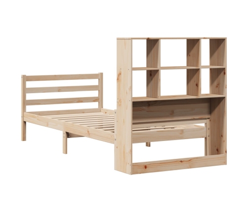 Cama con estantería sin colchón madera maciza de pino 90x200 cm
