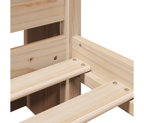 Cama con estantería sin colchón madera maciza de pino 150x200cm