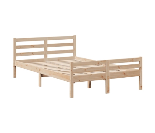 Cama con estantería sin colchón madera maciza de pino 135x190cm