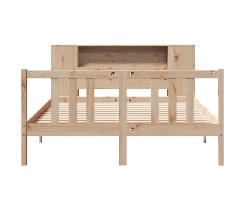 Cama con estantería sin colchón madera maciza de pino 120x200cm