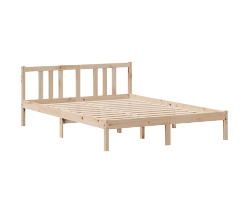 Cama con estantería sin colchón madera maciza de pino 120x200cm