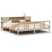 Cama con estantería sin colchón madera maciza de pino 200x200cm