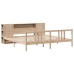 Cama con estantería sin colchón madera maciza de pino 200x200cm