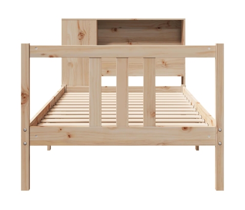 Cama con estantería sin colchón madera maciza de pino 75x190 cm
