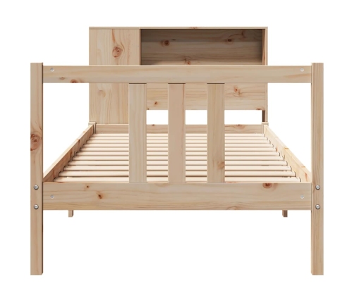 Cama con estantería sin colchón madera maciza de pino 90x190 cm