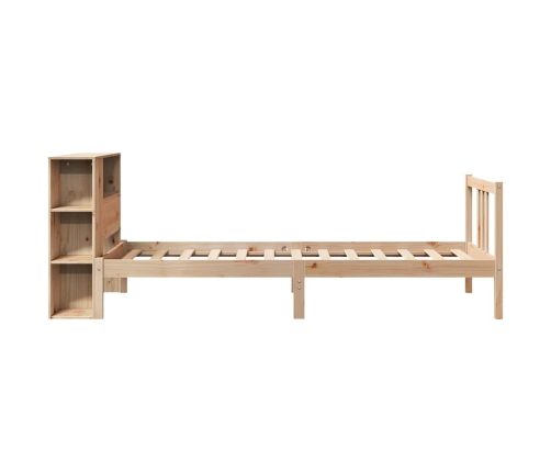 Cama con estantería sin colchón madera maciza de pino 90x190 cm