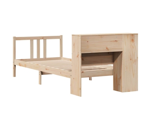 Cama con estantería sin colchón madera maciza de pino 90x190 cm