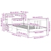 Cama con estantería sin colchón madera maciza de pino 90x190 cm