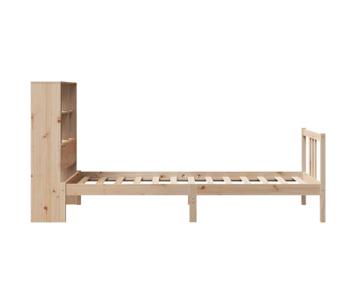 Cama con estantería sin colchón madera maciza de pino 75x190 cm