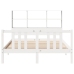 Cama con estantería sin colchón madera maciza blanca 140x190 cm