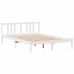 Cama con estantería sin colchón madera maciza blanca 140x190 cm