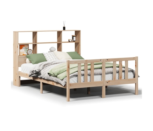 Cama con estantería sin colchón madera maciza de pino 120x200cm