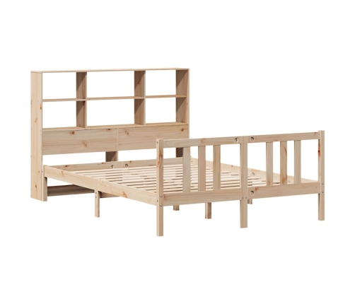 Cama con estantería sin colchón madera maciza de pino 120x200cm