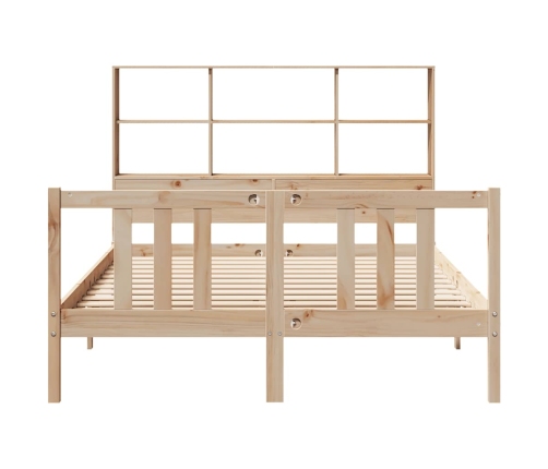 Cama con estantería sin colchón madera maciza de pino 120x200cm