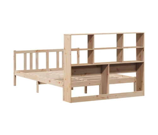 Cama con estantería sin colchón madera maciza de pino 120x200cm
